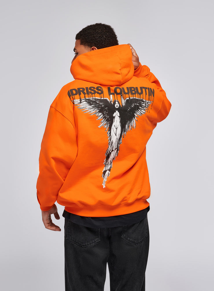 Idriss Loubutin Orange Tiger Oversized Hoodie